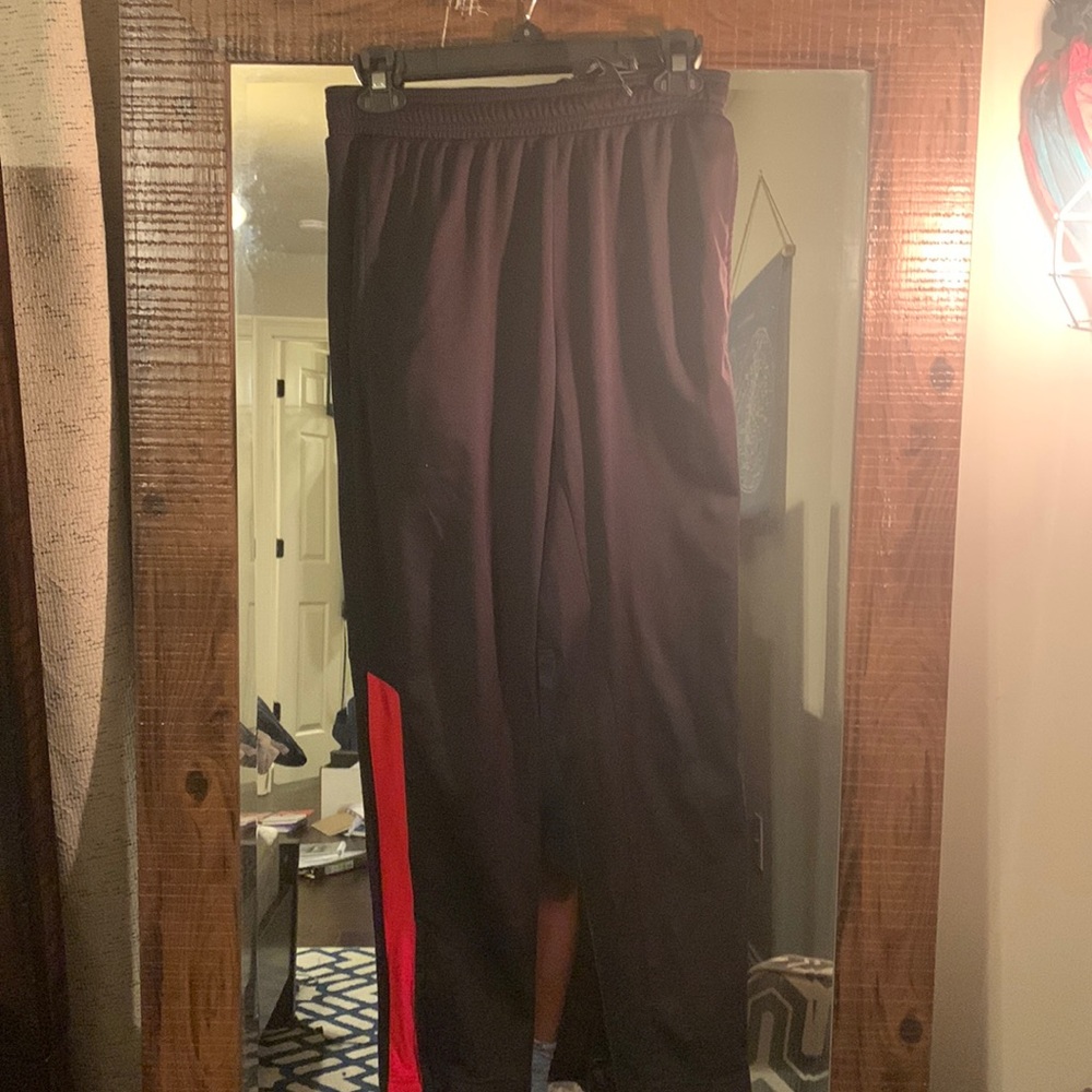 Black with red stripes sweat pants